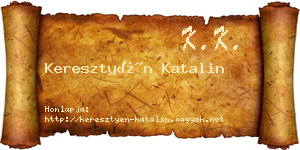 Keresztyén Katalin névjegykártya